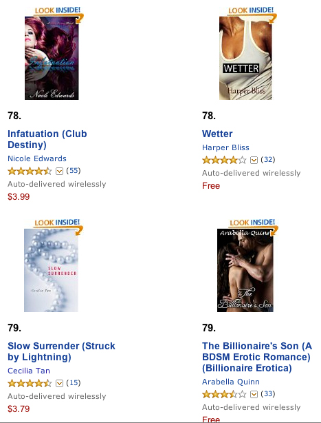 Slow Surrender at #79 on the Amazon Erotica Bestsellers List