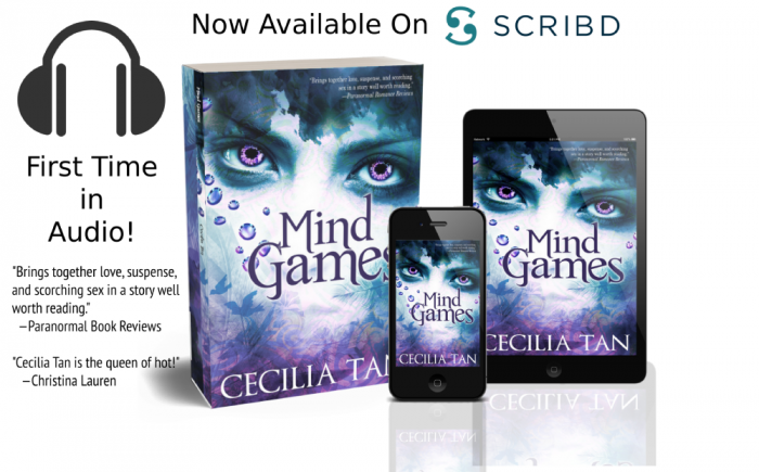 Mind Games by Cecilia Tan depicted as ebook and paperback