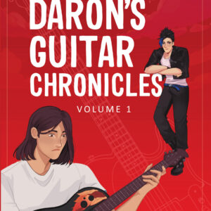 Book cover depicts a 19-year-old Daron in the foreground, playing guitar, while Ziggy, in leather jacket and eyeliner, watches him from the foreground