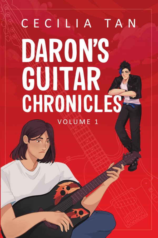 Book cover depicts a 19-year-old Daron in the foreground, playing guitar, while Ziggy, in leather jacket and eyeliner, watches him from the foreground